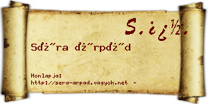 Séra Árpád névjegykártya