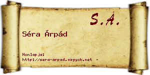 Séra Árpád névjegykártya